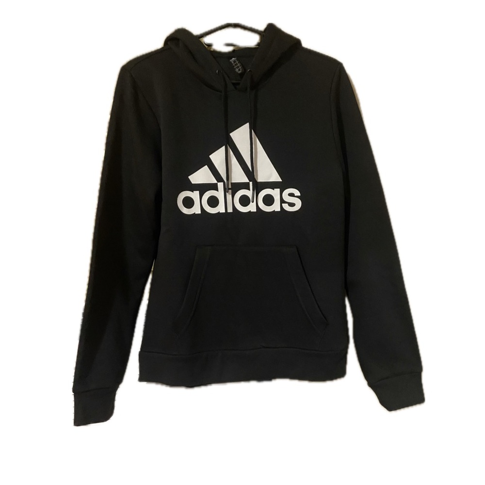Adidas Black and White Logo Hoodie